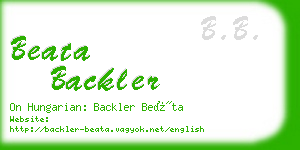 beata backler business card